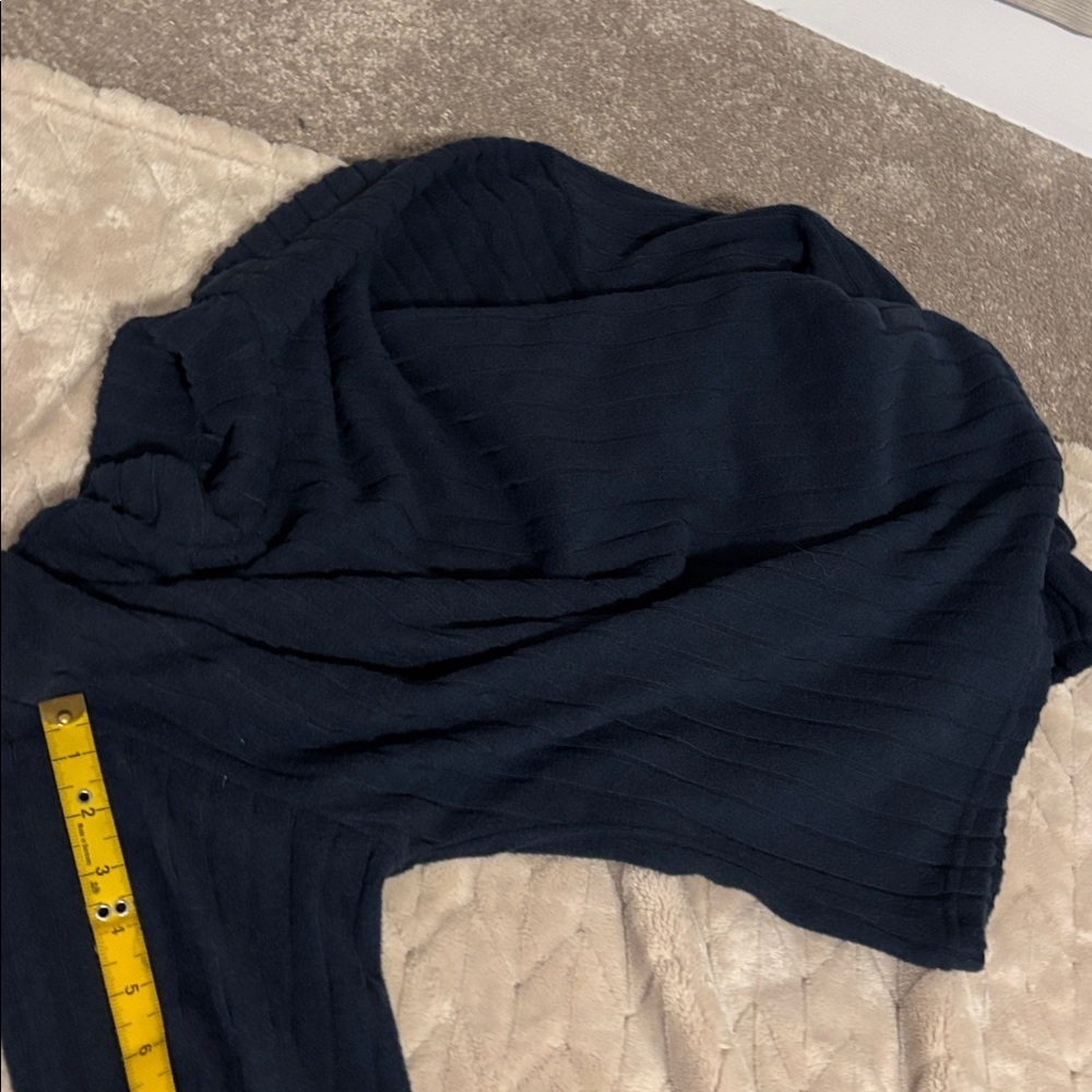 SHEIN Frenchy Blue Large Ribbed knit mock neck pullover Sweater - Picture 12 of 13